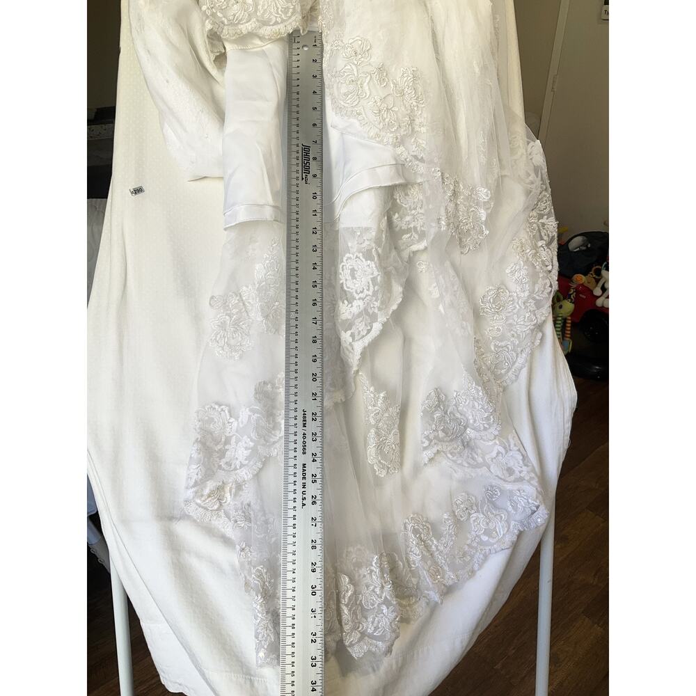 David’s Bridal Women Dress 12 White Rayon Floral A-Line SY9501 Wedding Embroided - Picture 13 of 16